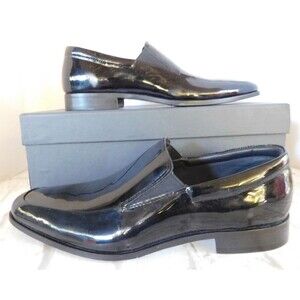 Gordon Rush Men's Elliot Venetian Slip On Loafers 9.5 M Black Patent Leather